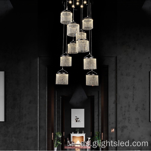 Iluminación colgante de candelabros modernos de cristal 72w de lujo K9